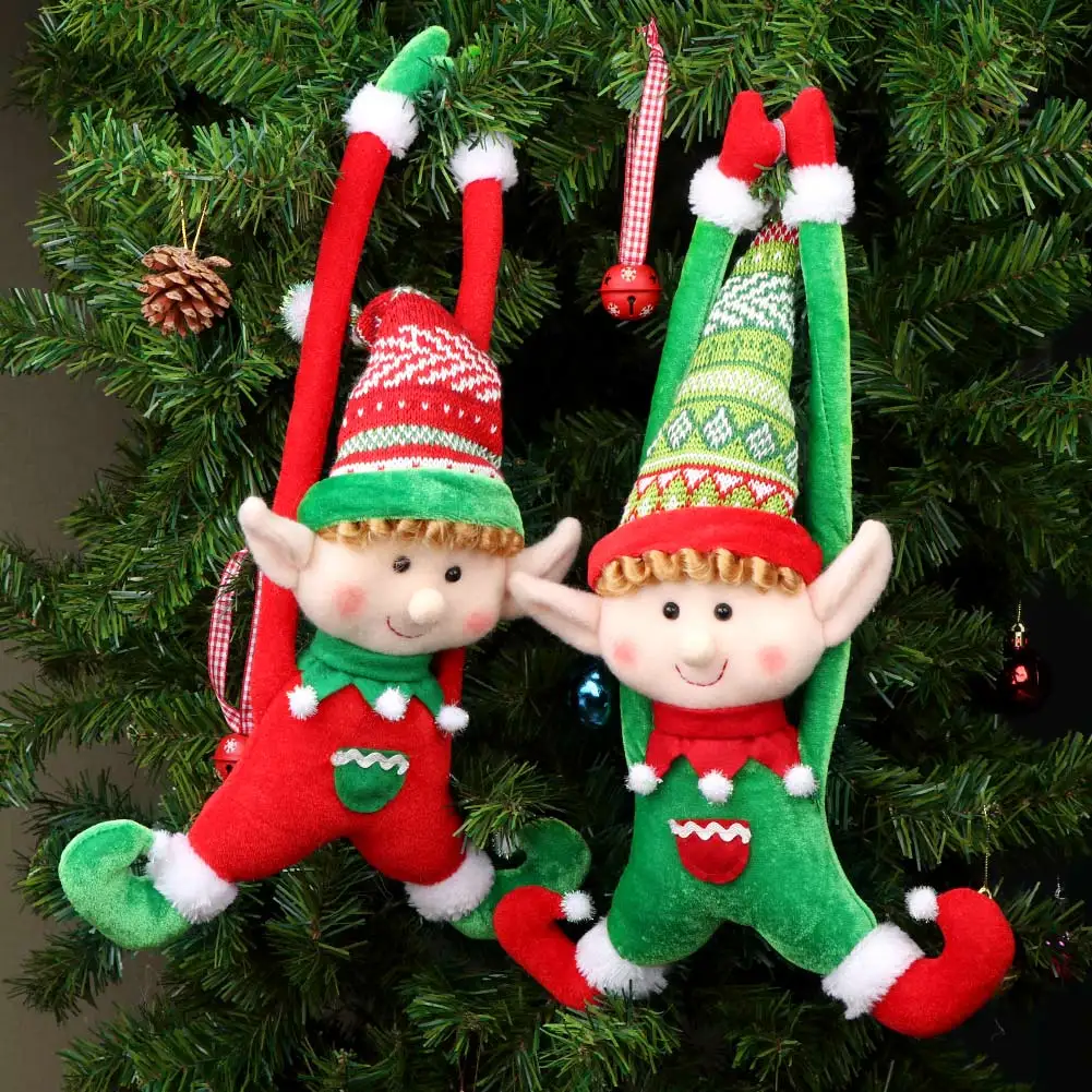 OurWarm Christmas Elf Doll Plush Decoration Christmas Tree Hanging Ornament Home Decor for Xmas New Year Kids Toys Gifts 2023