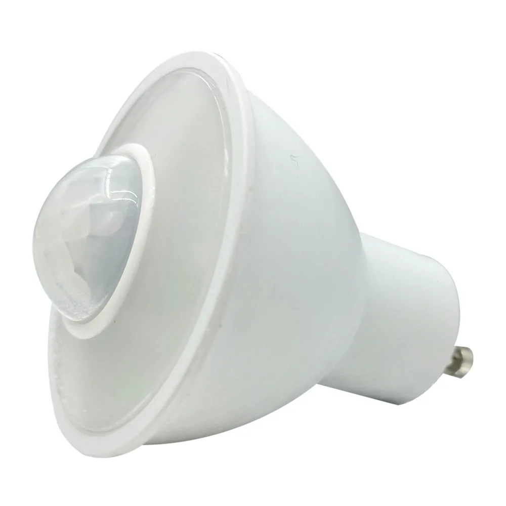 4-Piece Motion PIR Sensor LED GU10 Bulb 6W 85-265V AC Track Lighting Bulb Commercial Light Courtyard Road Light 50W Halogen Bulb