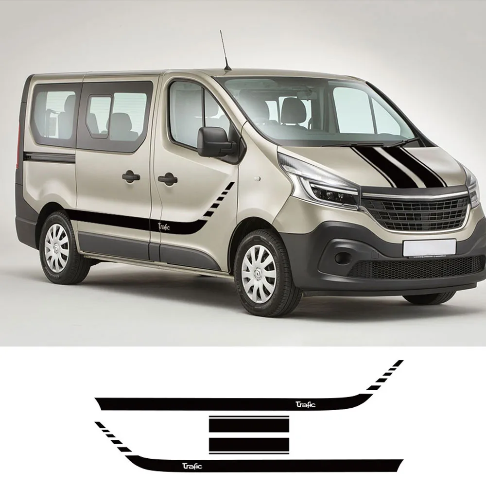 Car Door Side Stickers For Renault Trafic 2 3 MK3 MK2 Camper Van Hood Cover Engine Vinyl Film Graphics Decals Tuning Accessories