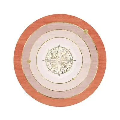 Round Cartoon Non-Slip Floor Mat for Living Room Chairs, Soft Rug, Sun, Moon, Stars, Modern