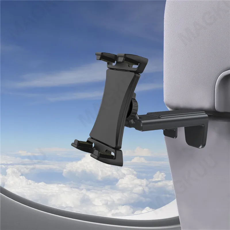 Hands free Adjustable Travel Essential Train Tablet Mount Airplane Phone Holder for iPhone iPad Galaxy Tabs 4.7-12.9\