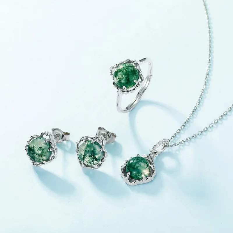 

Новое кольцо с зеленым мохом для женщин, элитное простое кольцо неправильной формы из 18-каратного золота PT950, платиновое посеребренное 7-слойное золотое кольцо