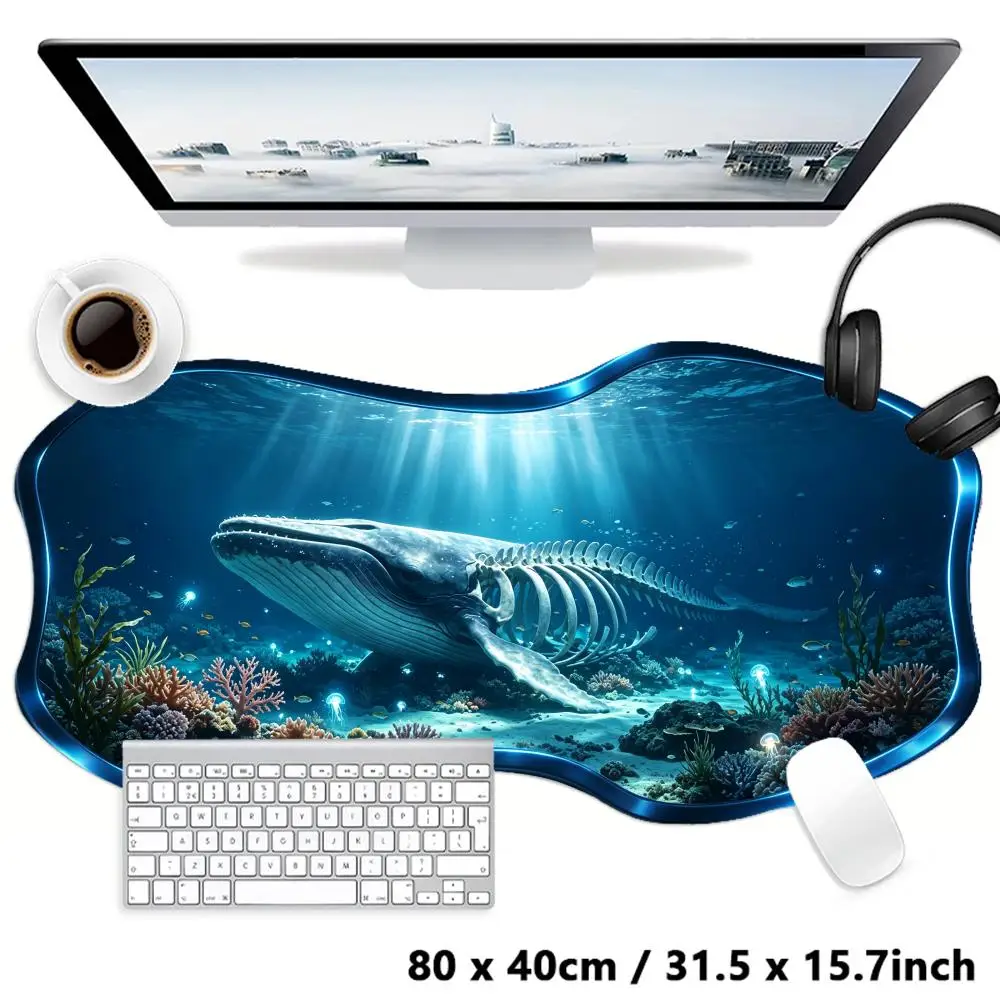 Special Shaped Deep Sea Blue Whale Gaming Mouse Pad Thick Rubber Smooth Glide Creative For Ocean Gaming
