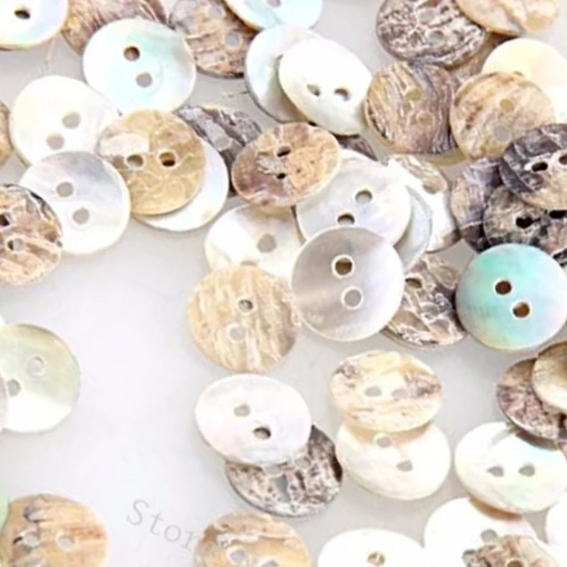 100/200 pezzi 8mm bottoni rotondi in madreperla per cucire, Scrapbooking, abbellimenti, artigianato 7 nk54