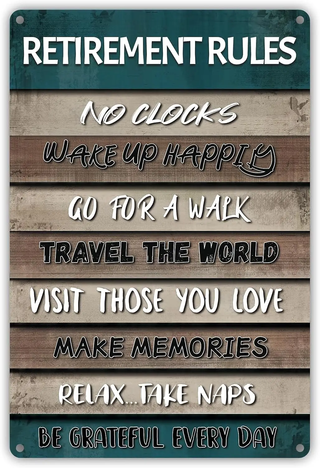 HOMANGA Retirement Sign, Funny Retirement Gifts for Men Women, Retirement Rules Metal Patio Sign, Happy Retirement Gift for Dad