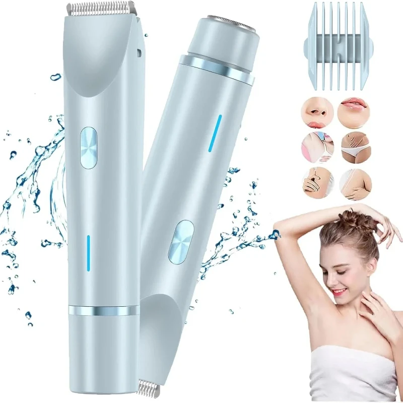 

2-in-1 Dual-Head Women's Electric Shaver & Hair Clipper Trimmer – for Private Parts, Armpits & Legs, Multi-Use Grooming Tool