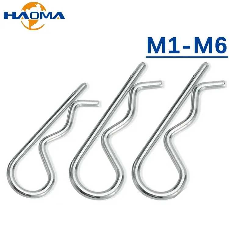 Steel R Type Spring Cotter Pin Wave Shape Split Clip Clamp Hair Tractor Pin for Car M1.2 M1.6 M1.8 M2 M3 M3.5 M4 M5 M6