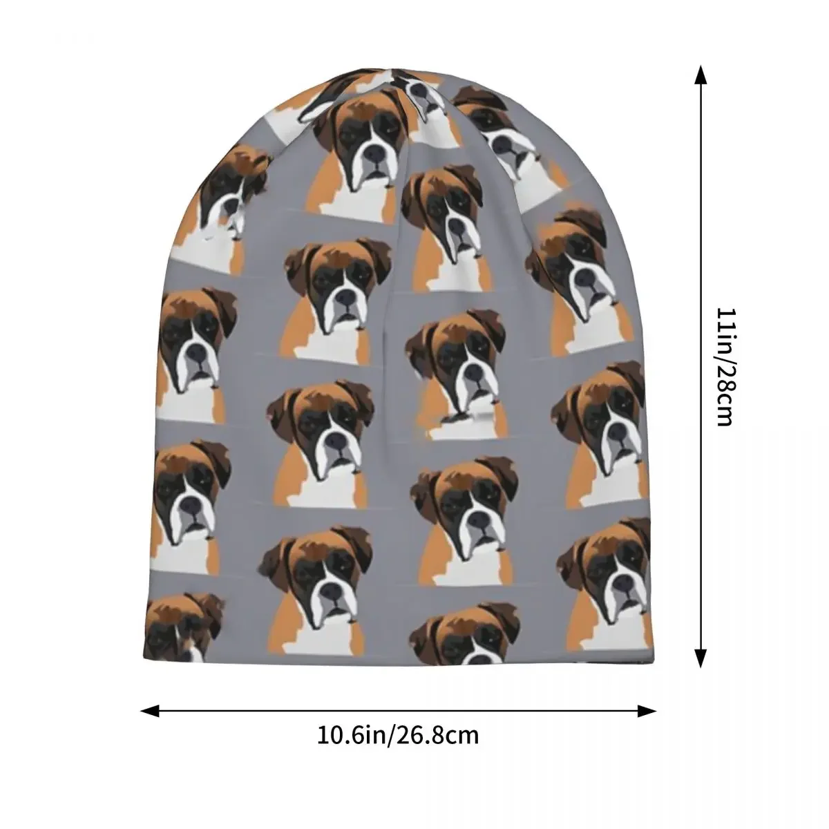 Boxer Dogs Warm Knitted Cap Fashion Bonnet Hat Autumn Winter Outdoor Beanies Hats for Unisex Adult