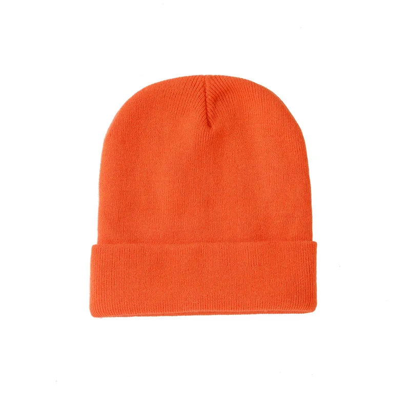 Custom Embroidery Logo Beanies Winter Warm Knitted Hat Universal Black Beanie Hat For Men Adult Casual Brimless Cap Women's Hats