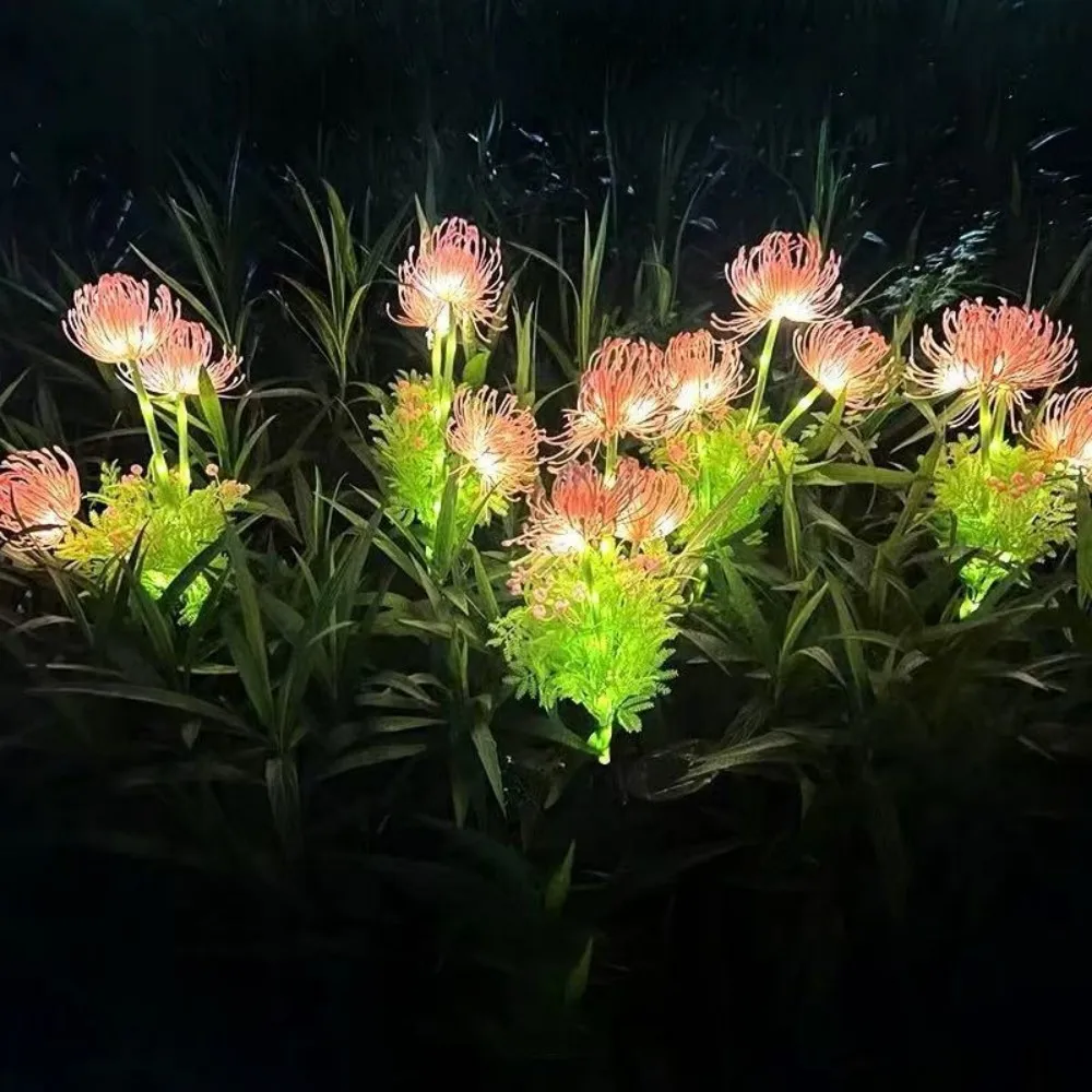 1PC3-Kopf-Solar-Blumen-Boden-Steckleuchte, geeignet für Rasen-, Garten- und Hofdekoration