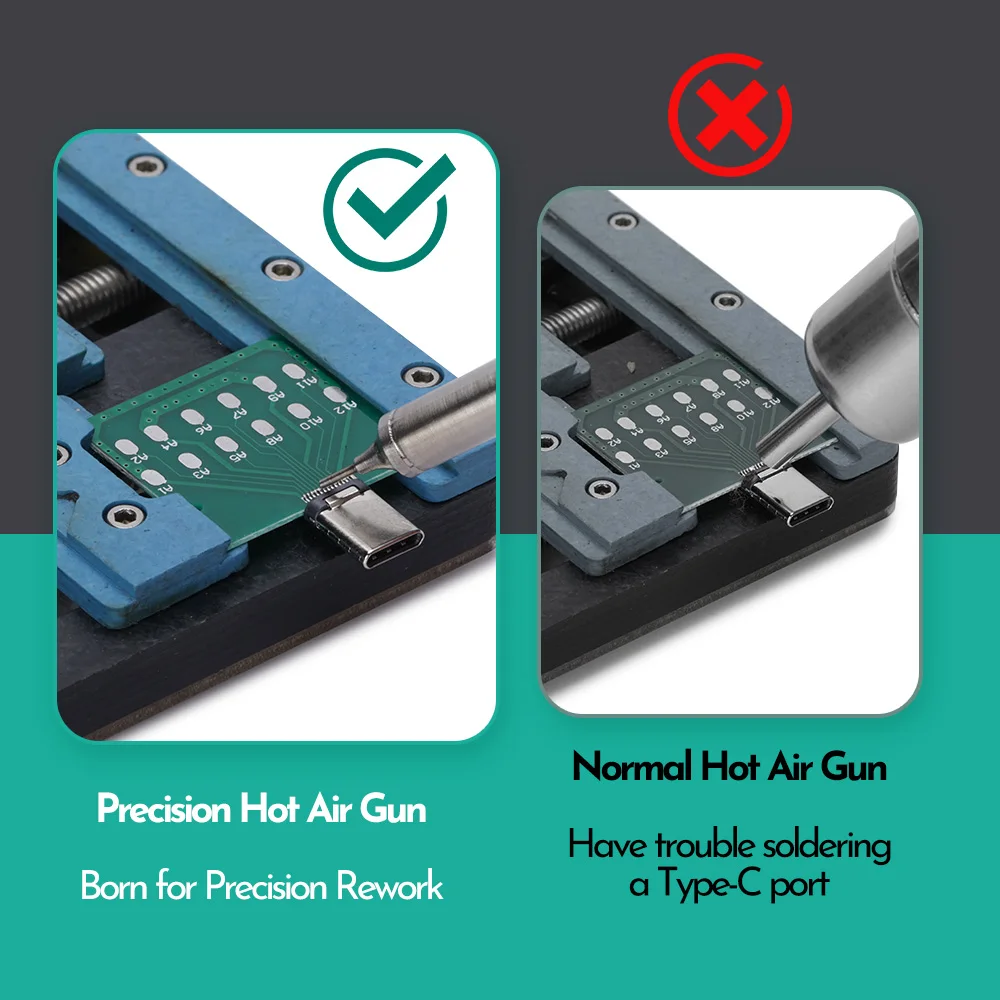 YIHUA 992D-II Präzisions-Heißluftpistole, Nacharbeitsstation 210 245, Lötkolbenstation für Mikroskop, Löten, Elektronik, Reparatur, PCB