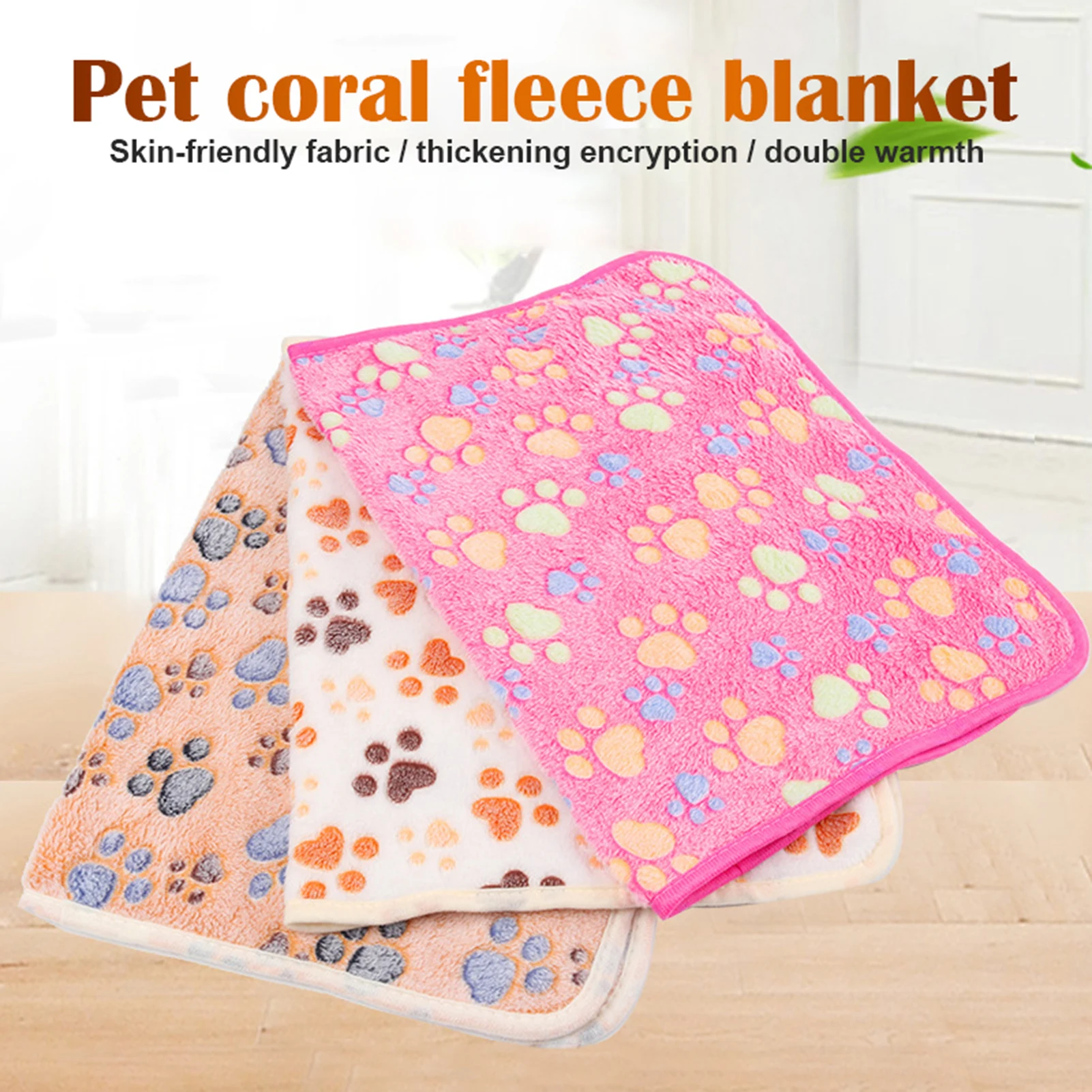 Soft Fluffy Pet Sleeping Mat Blanket Household Soft Flannel Dog Blanket Washable Blanket for Cat Kitten Puppy