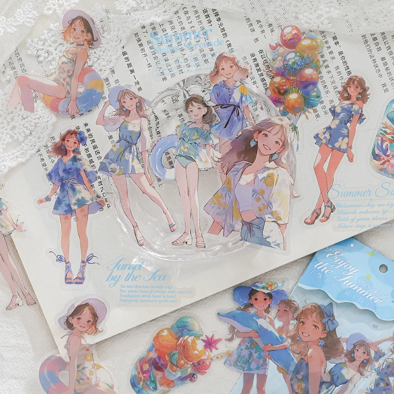 6 styles 30 pcs Summer dream series Lovable character ​Decorative sticker Scrapbooking Material handmade Diary Album Supplies