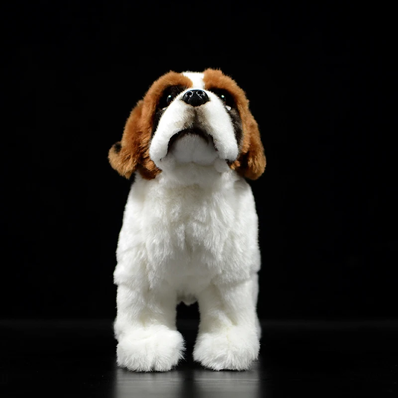 Cute Simulation Saint Bernard Stuffed Plush Toy Doll Canis Lupus Familiaris Dog Real Life Animal Model For Boys Birthday Gift