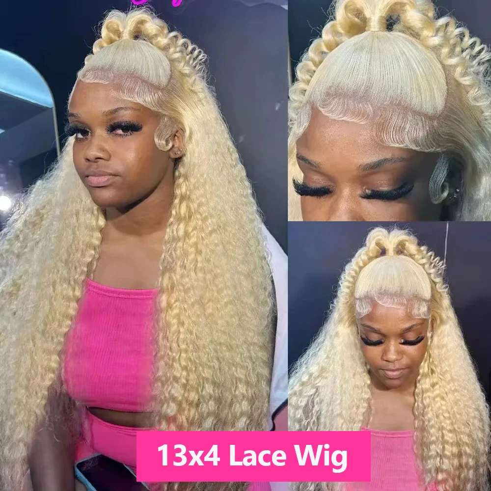 28 بوصة موجة عميقة الباروكات 613 العسل شقراء اللون 13x4 الدانتيل أمامي مجعد موجة الباروكات للنساء