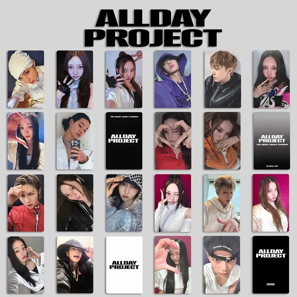 

Kpop ALLDAY PROJECT Album FAMOUS Photocards EV ERLINE POWER STATION Korean Style LOMO Card Annie Tarzan ADP Collection Gift