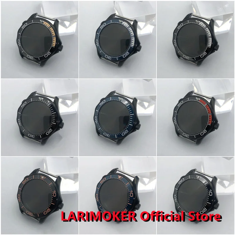 

LARIMOKER 41mm Black PVD Watch Case Sapphire Glass 24 Jewels NH35 NH36 NH39 PT5000 ETA2836 Miyota 8205 8215 821 DG3804 Movement