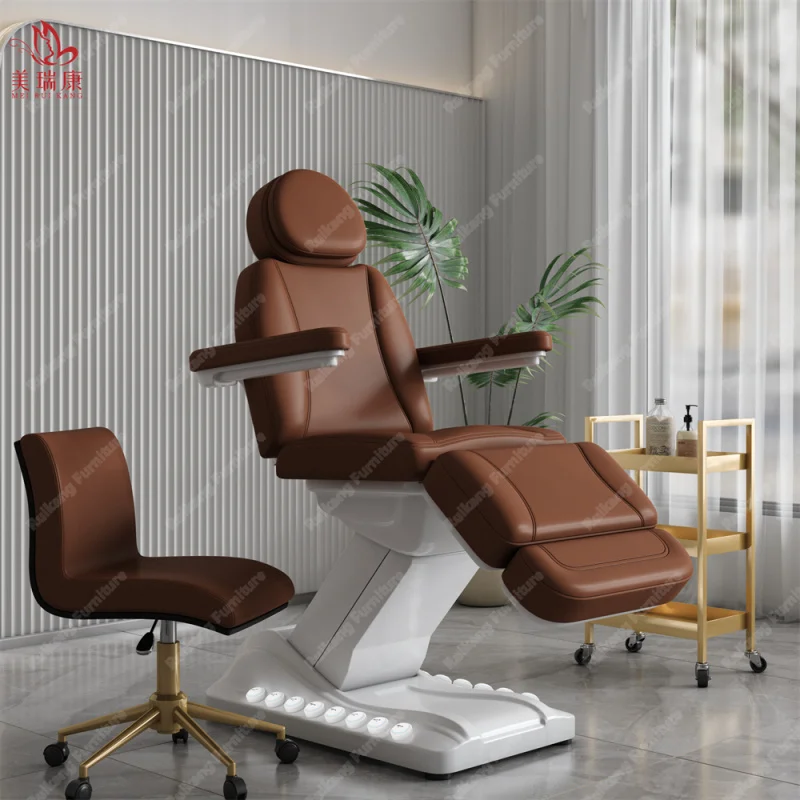 custom.Heating Luxury Beauty Salon Furniture 4 Motors Foot Control Cosmetic Bed Modern Spa Treatment Massage Tab