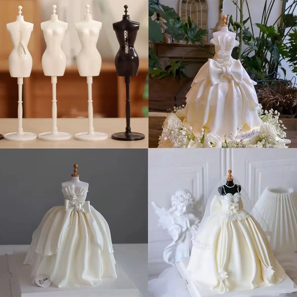 1:6 Mini Mannequin Doll Clothes Dress Stand Model Costume Design Display Holder for Dollhouse DIY Wedding Dress Support