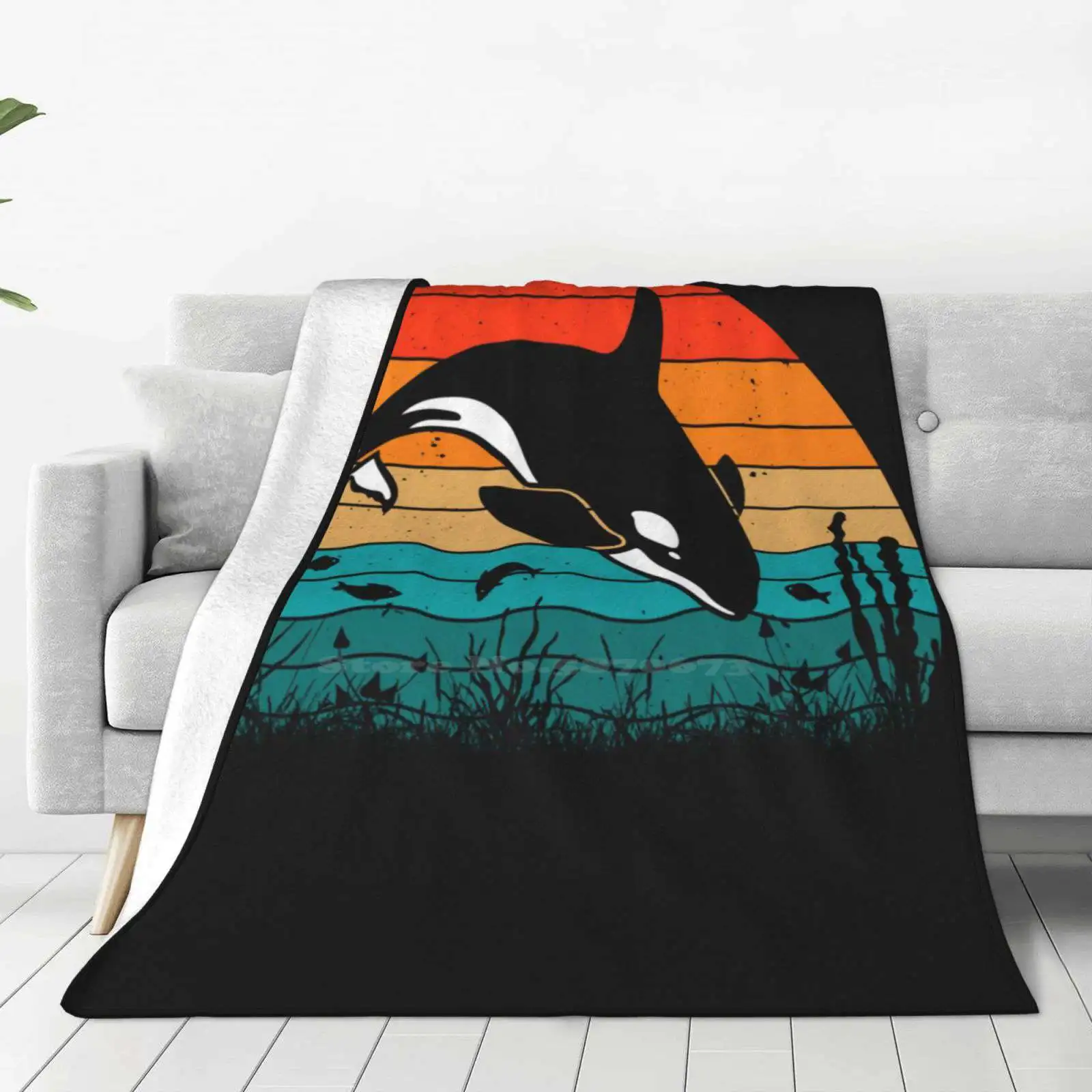 Killer Whale Top Quality Comfortable Bed Sofa Soft Blanket Ocean Dolphin Animal Orcas Seaworld Cetacean Blackfish Sea World