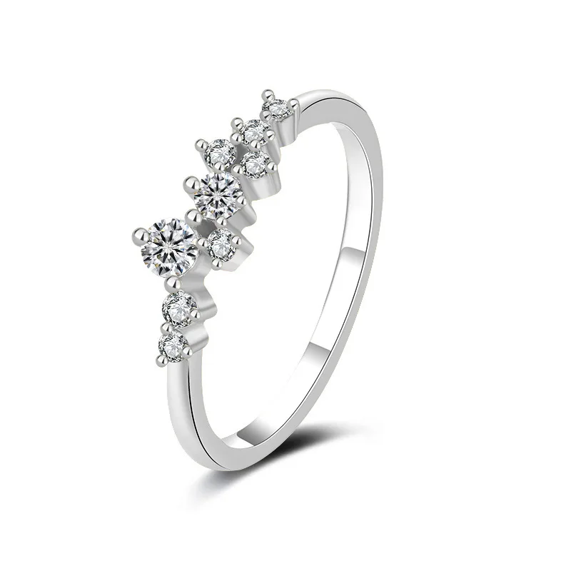 

s925 sterling silver ring, niche high-end feel, moissanite starry sky ring, simple design band ring for women