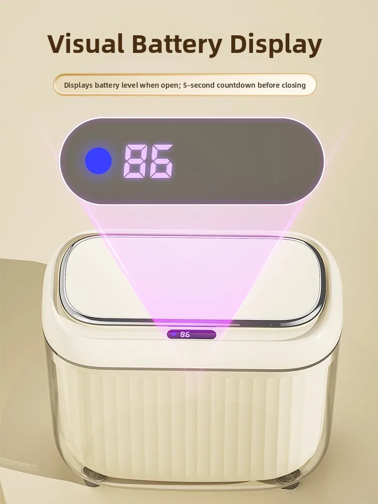 Sensor inteligente tra pode com tampa design de luxo à prova d'água para sala de estar e banheiro buet interno de corpo estreito