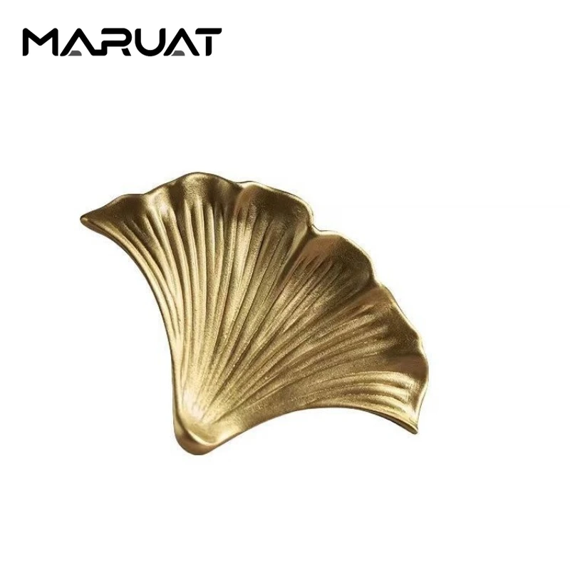 MARUAT Light Luxury Retro Leaf Shape Cabinet Puller Modern Metal Wardrobe Drawer Knobs Home Decor Furniture Handle Hardware