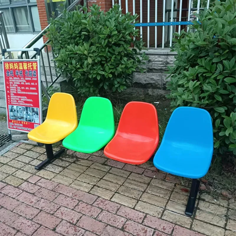 Wholesale of plastic row chairs, step chairs, net red transparent chairs, supermarkets, 3 person indoor waiting chairs, benches