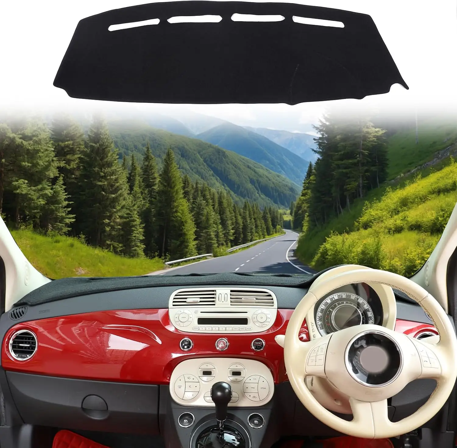 

1PCS Dashboard Mat Pad For Fiat 500 2008-2023 Abarth 595 2012-2023 Instrument UV Proof Sunshade Mat Carpet Pad Accessories