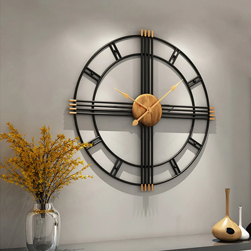 Modern Simple Wall Clocks Nordic Living Room Restaurant Wall Decor Iron Hanging Watch 60cm Creative Silent Home Decoration Clock