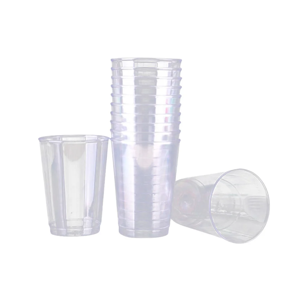 

20 Pcs Aviation Cup Disposable Plastic Drinking Glasses Hard Tumbler Party Mug Transparent Reusable Cups For Birthday Events