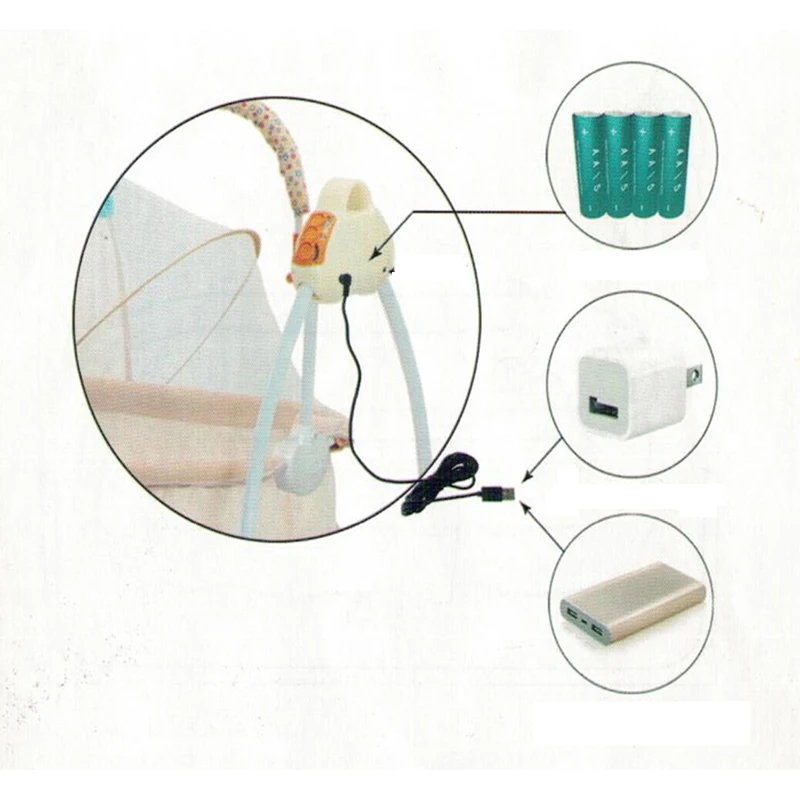 سرير أطفال كهربائي متأرجح أوتوماتيكي ، مهد مع سلة هزازة للنوم المريح ، سرير بجانب السرير لحديثي الولادة #3