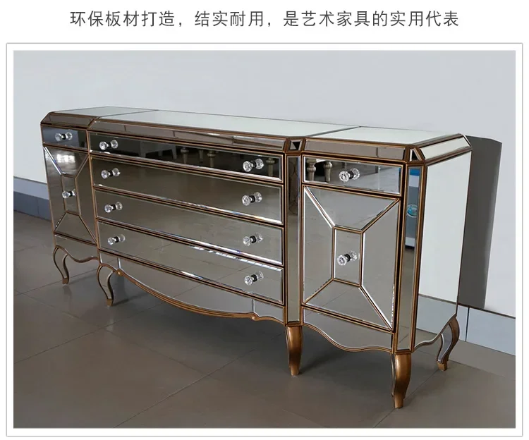 r8.11- Mirror Side Cabinet Entrance Cabinet Locker European Furniture Display Cabinet European Neoclassical Postmodern