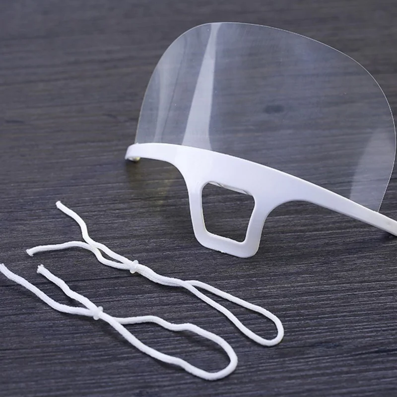 1Pc Reused Transparent Anti-fog Anti-saliva Mouth Shield Plastic Mouth Cover..~