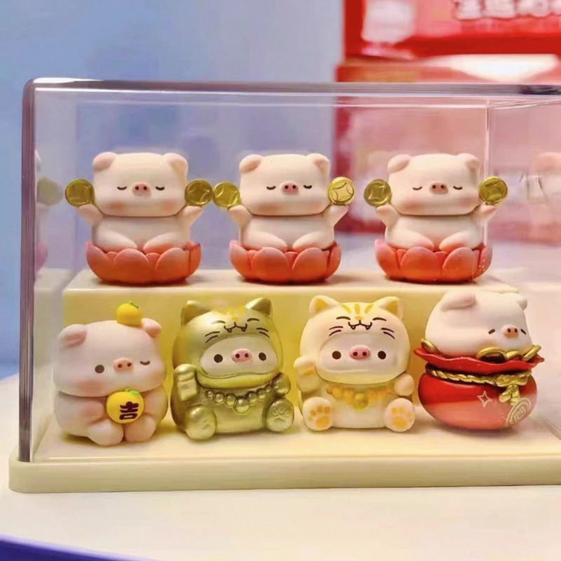 Kawaii Baoyun Pigpig Lucky Pig Series Mini Blind Box In Stock Cute Fortune Piggy Figure Mysterious Box Figurine Desktop Decor