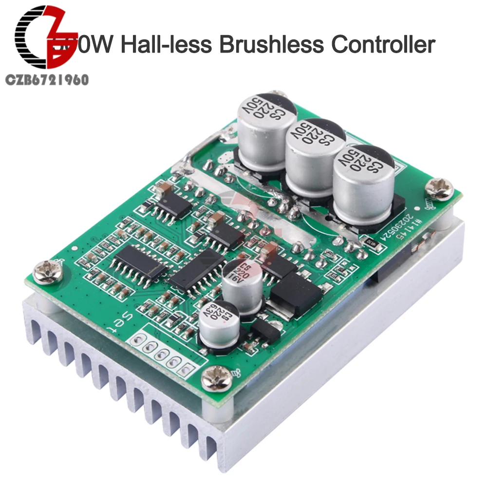 DC 12-36V 500W Brushless Motor Speed Controller Hall Free Motor Driver Board High Power Foward Reverse Speed Regulator Module