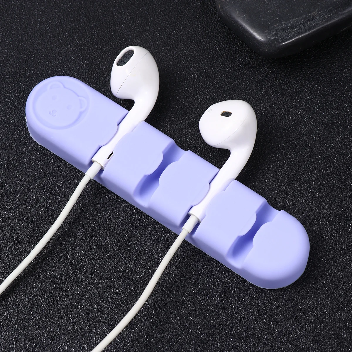 2 pçs organizador de cabo de dados auto adesivo suporte de cabo de silicone clipes de gerenciamento de fio de mesa clipe de cabo usb roxo