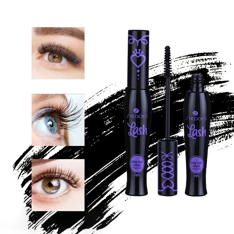 3 pezzi Occhio spesso arricciatura naturale nero, formula resistente, impermeabile e resistente al sudore, aspetto occhio drammatico/con pianta squalo