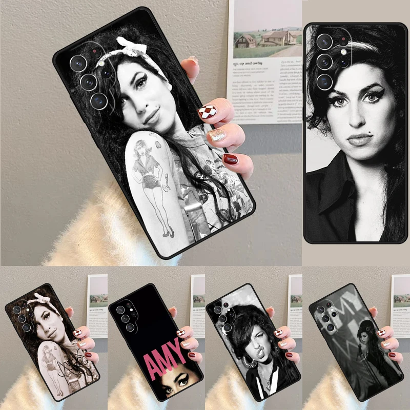 Amy Winehouse Legendarische Sängerin Handyhülle für Samsung Galaxy Note 10 Pro S26 Ultra S23 S24 FE S25 S21 S22 PLUS stoßfeste Hülle