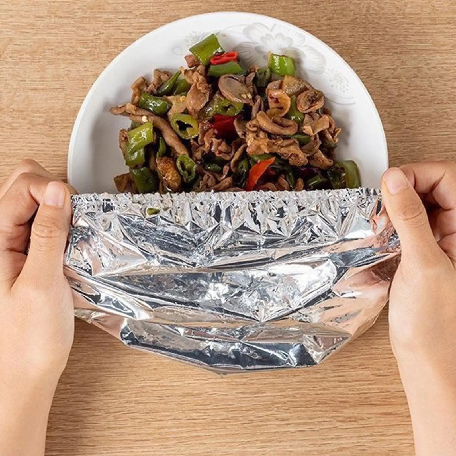 30pcs Aluminum Foil Insulation Covers Keep Food Warm Fresh Repeatable Kitchen Food Covers Bowls Plates Adjustable Cling Wrap view 3