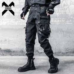 Techwear-Pantalon Cargo Fonctionnel Noir pour Homme, Streetwear Hip Hop, Poches Multiples, FJ2023, Printemps