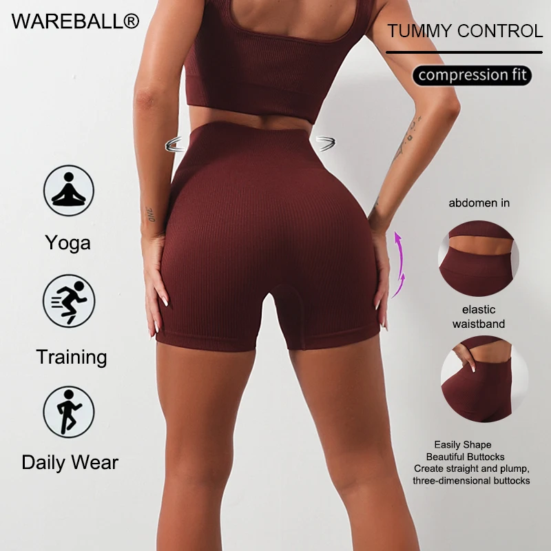 

WAREBALL Sport Studio женские однотонные повседневные шорты для йоги для тренировок женские спортивные шорты для спортзала шорты для велоспорта и бега байкерские шорты