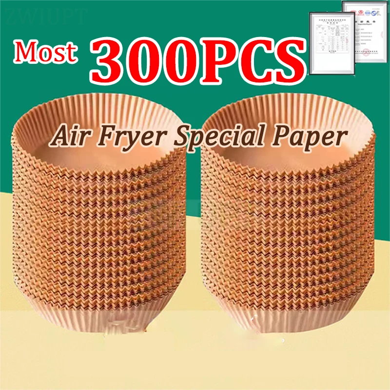 

50-300PCS Kitchen Air Fryer Paper Special Paper Accesories Baking Disposable Oil-proof Paper Non-Stick Baking Mat Barbecue Plate