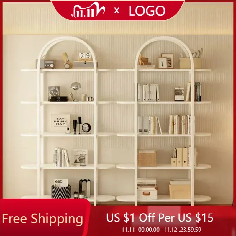 

Nordic Bookcases Display Storage Shelves Minimalist Closet Floor Bookshelf White etagere rangement home furniture