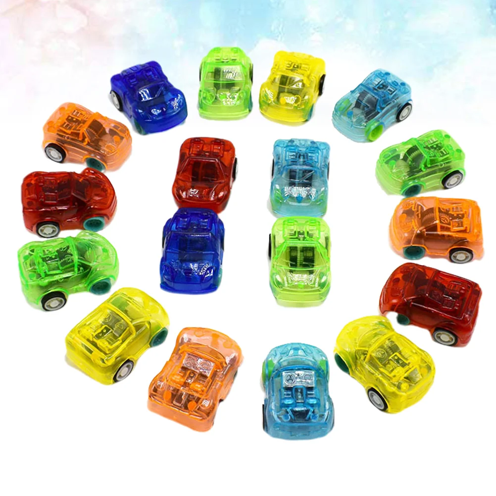 10pcs Cartoon Car Toys Transparent Plastic Inertia Toy Inertia Automobile for Children Kids (Random Colors)