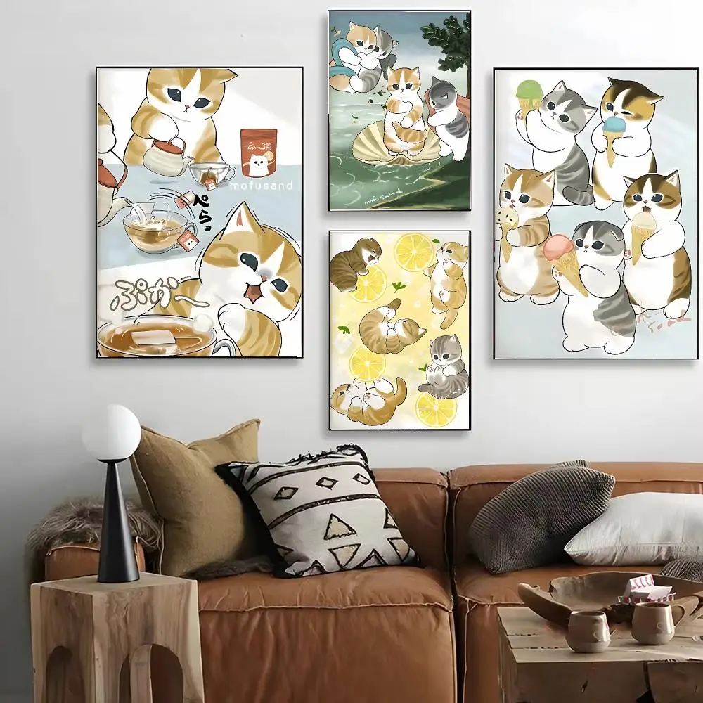 Fluffy Character M-Mofusand Poster HD Decorative Wall Art for Living Room Bedroom Café Stylish Home Décor Gift