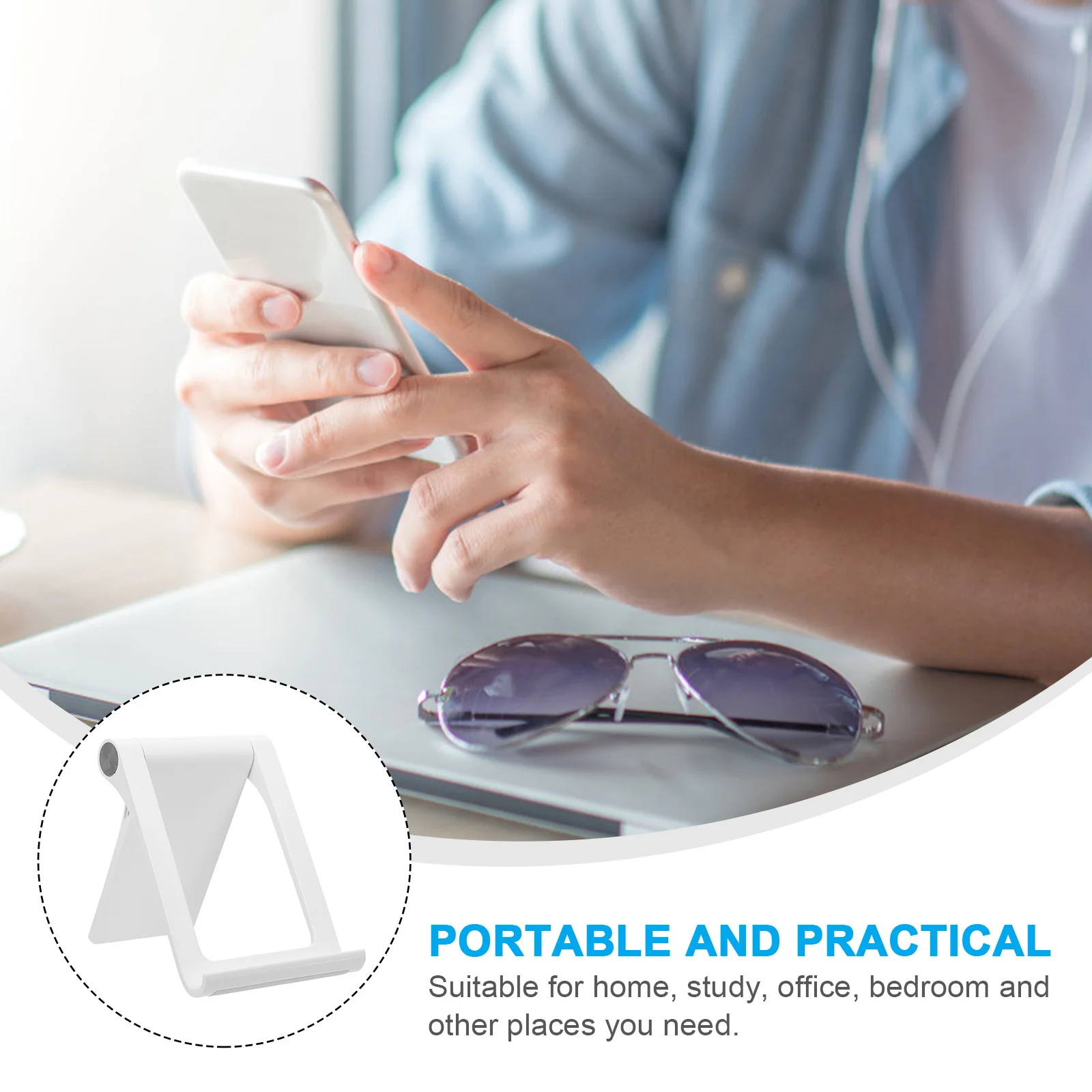 

1pc Foldable Non-Slip Phone Tablet Stand Adjustable Desktop Holder For Smartphone Tablet Multi-Angle Bracket Mount