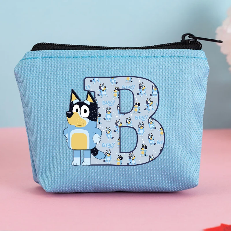 Blueyi quadrado moeda bolsa dos desenhos animados 26 carta impressa carteira das crianças kawaii portátil mini saco de armazenamento bonito crianças presentes aniversário