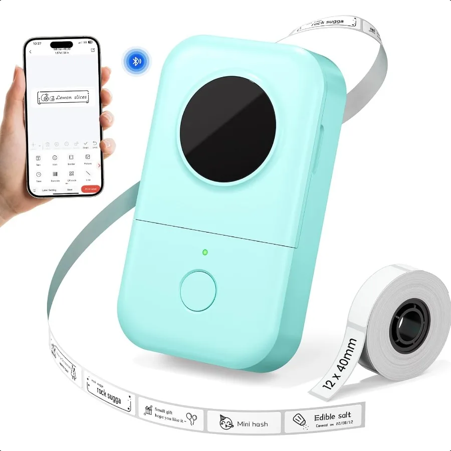 

Label Maker hine с лентой D30 Mini Bluetooth Принтер для этикеток Универсальное приложение с 1000 символами и 60 граммами Портативный Labe