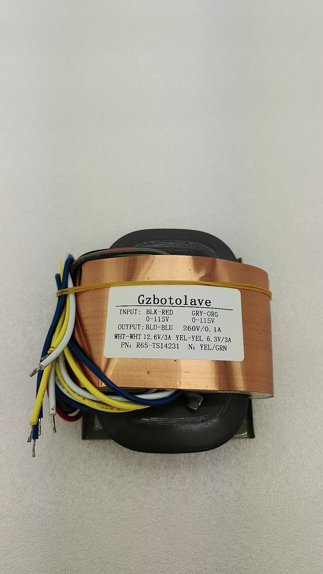 80W Pure Copper R-type Transformer Output: 0-260V 0-12.6V 0-6.3V For Tube Preamp